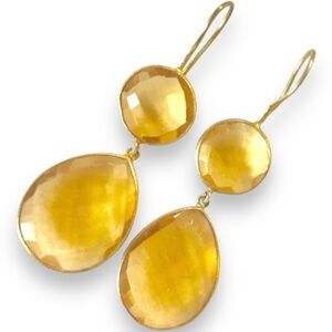 Amber Hydro Quartz Drop Earrings
